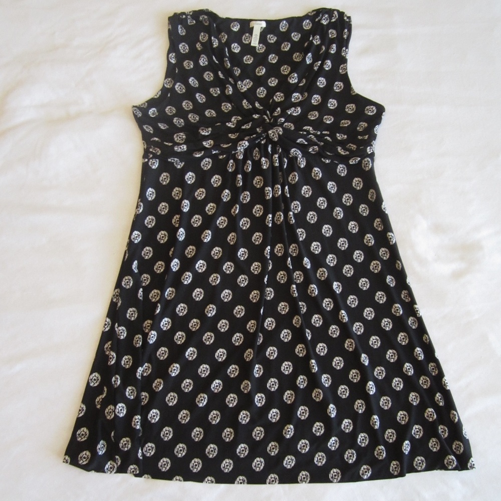 Soma sleeveless black  white empire waist dress XL